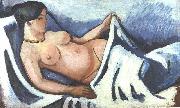August Macke Reclining female nude oil painting on canvas